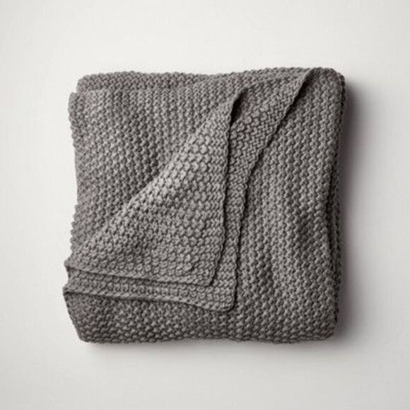 Casaluna - King Chunky Knit Bed Blanket Dark Gray - Casaluna Gray - Picture 1 of 4